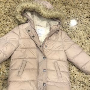 Toddler Girls Faux-fur Trim Puffer Coat